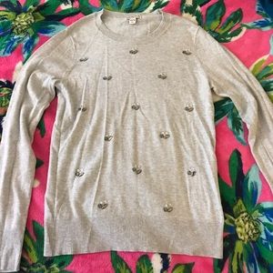 Gray embellished sweater